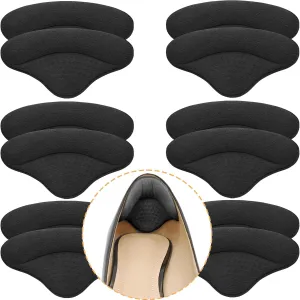 6 Pairs Heel Cushions Inserts for Loose Shoes, Heel Pads Grips Liner Snugs, Filler Improved Shoe Fit and Comfort, Prevent Too Big Shoes from Slipping,Heel Pains frictions and Blisters (Black)