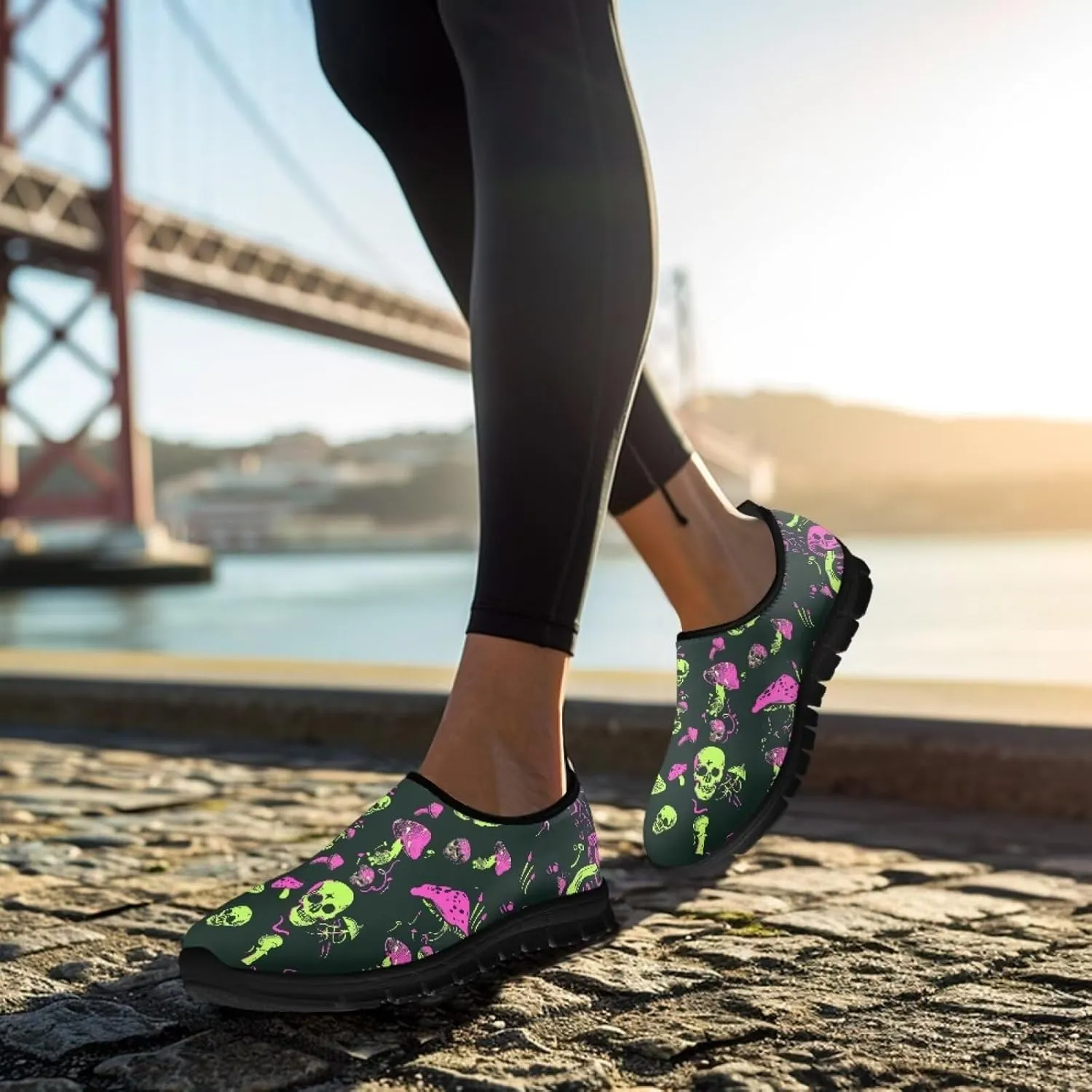 Aesthetic Plant Botanical Loafer Womens Slip On Shoes Non Slip Breathable Tennis Shoes Travel Work Shoes