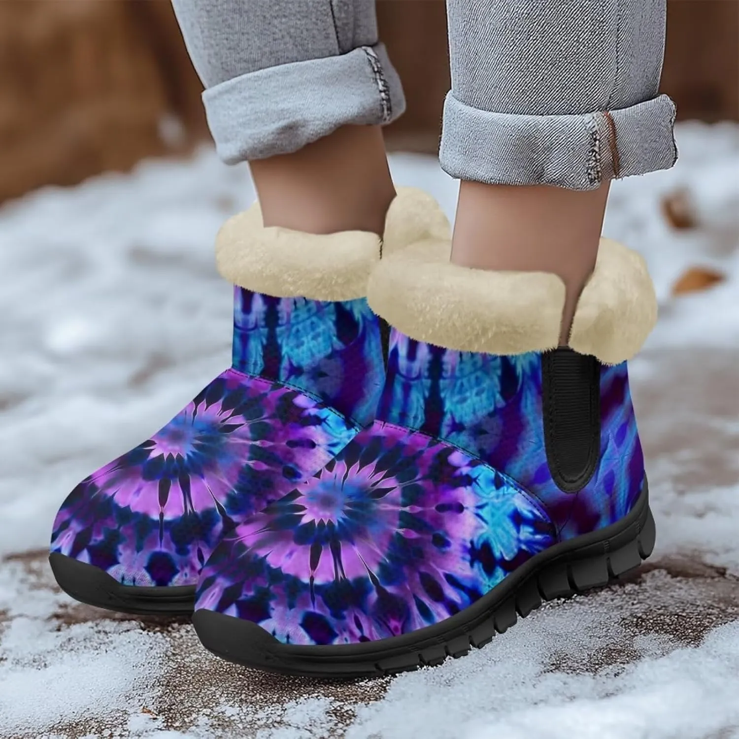 Binienty Women's Snow Boots Anti-Slip Waterproof Ankle Booties Lightweight Winter Outdoor Shoes