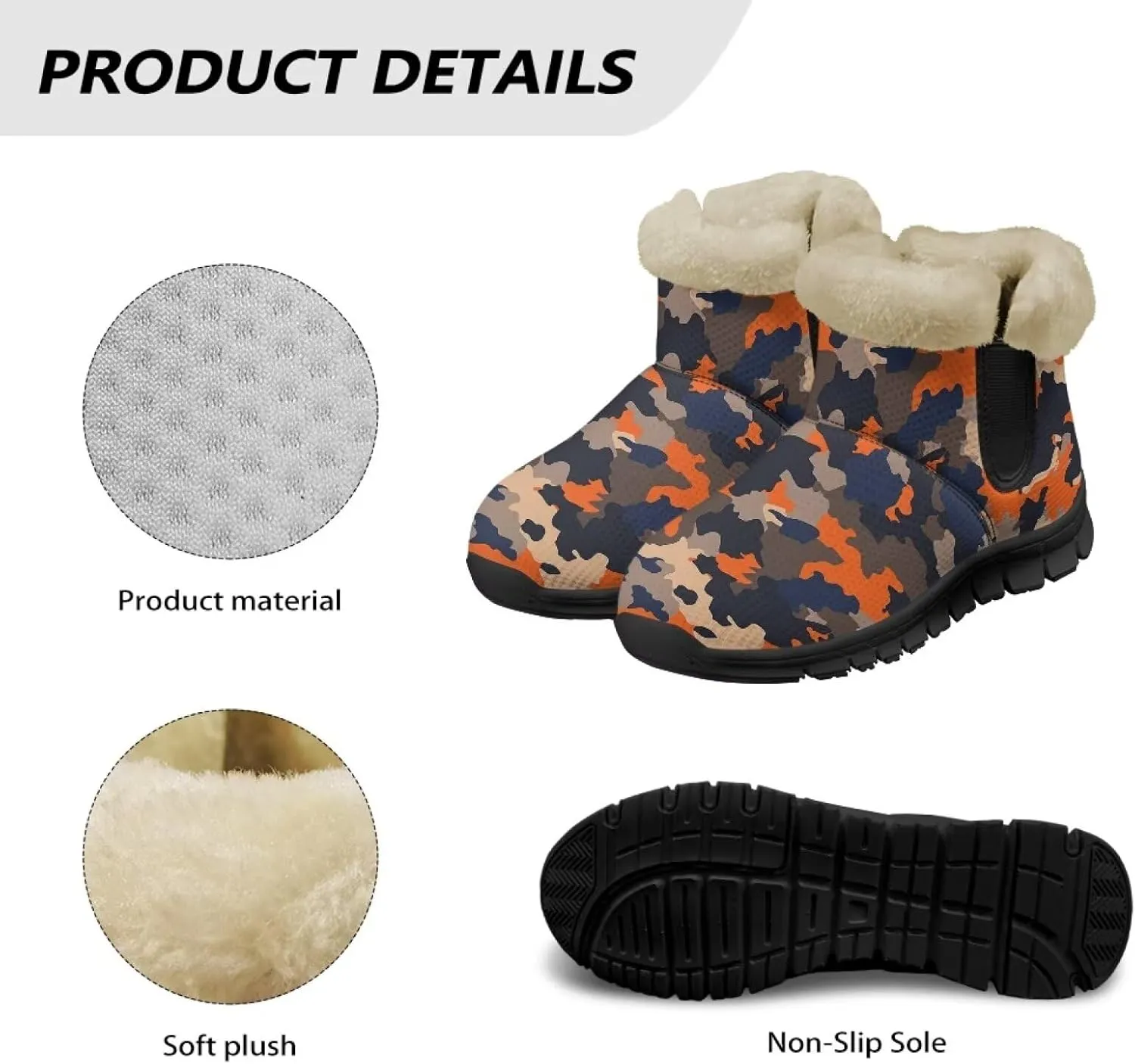 Binienty Women's Snow Boots Anti-Slip Waterproof Ankle Booties Lightweight Winter Outdoor Shoes