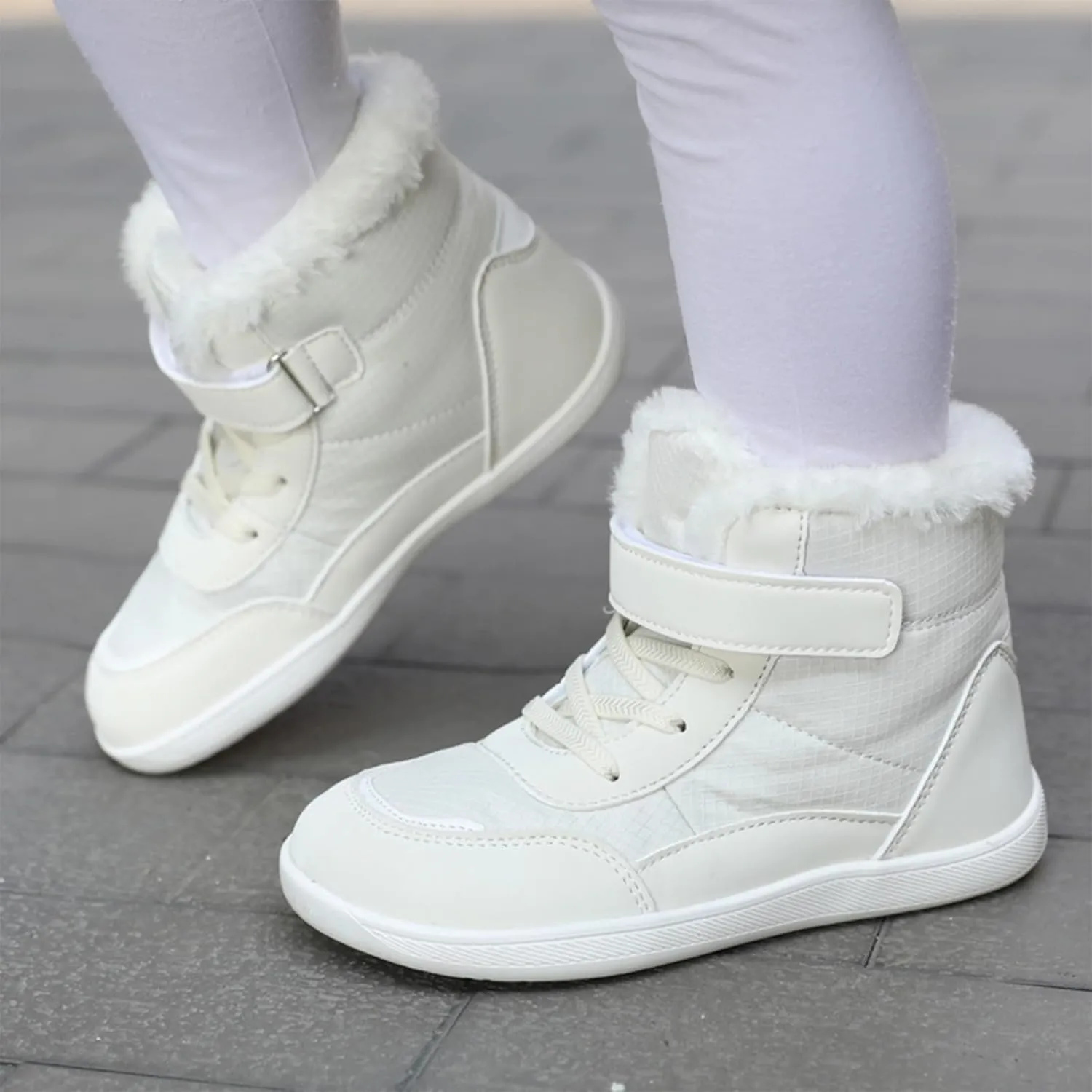 Boots for Girls Kids Winter Snow Boots Waterproof Outdoor Warm Fur Lined Shoes Cold Weather Warm Resistance Hook Loop Boots