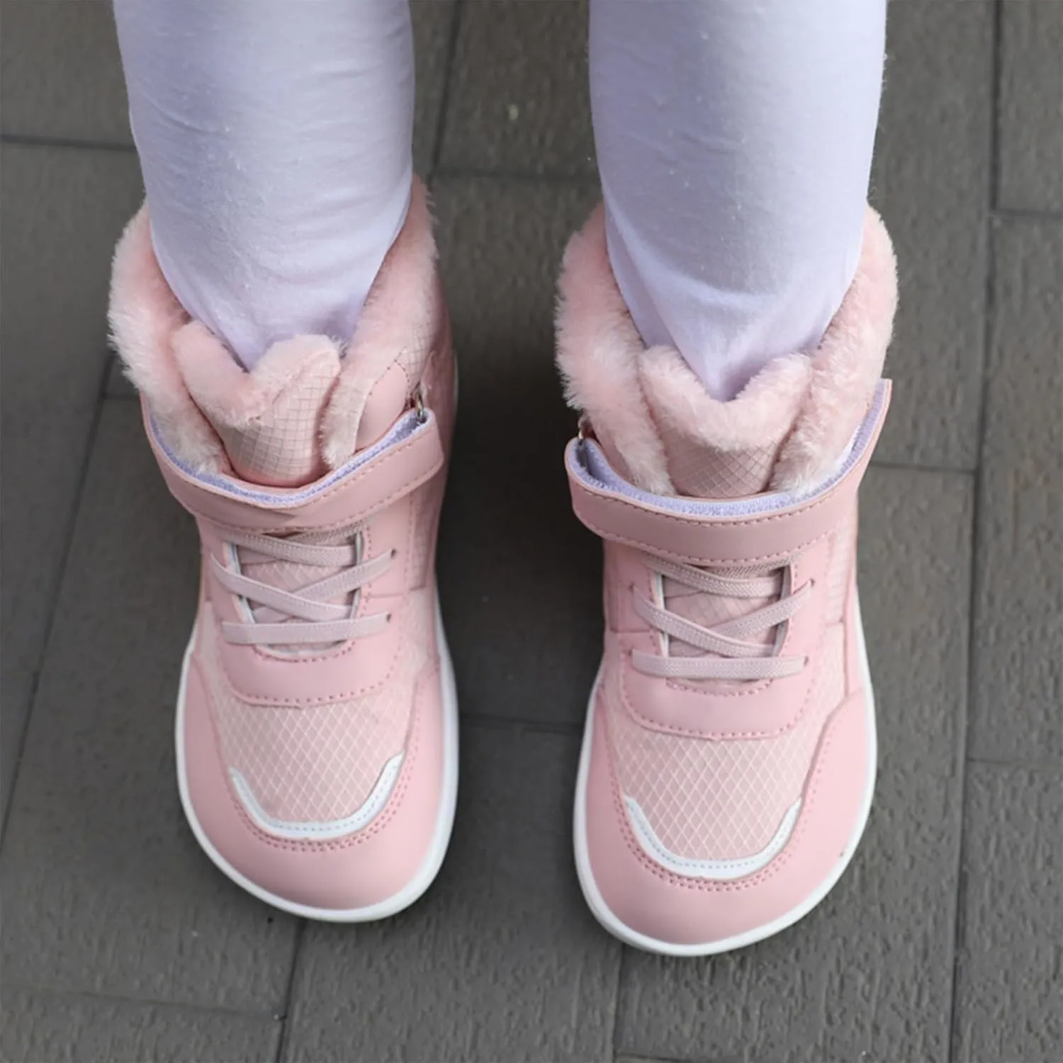 Boots for Girls Kids Winter Snow Boots Waterproof Outdoor Warm Fur Lined Shoes Cold Weather Warm Resistance Hook Loop Boots