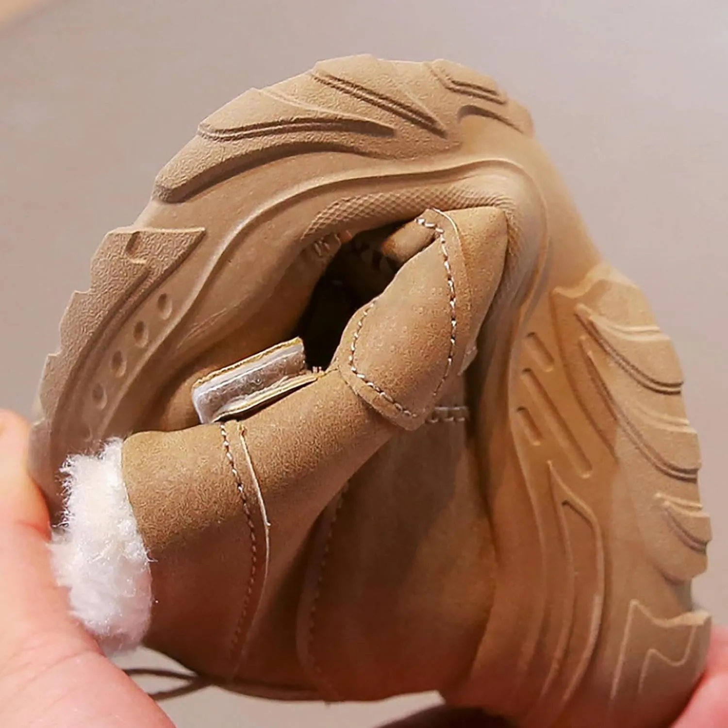 Boys Girls Plush Ankle Boots Winter Slip On Warm  Lined Snow Booties Lightweight Water-Proof Sport Shoes