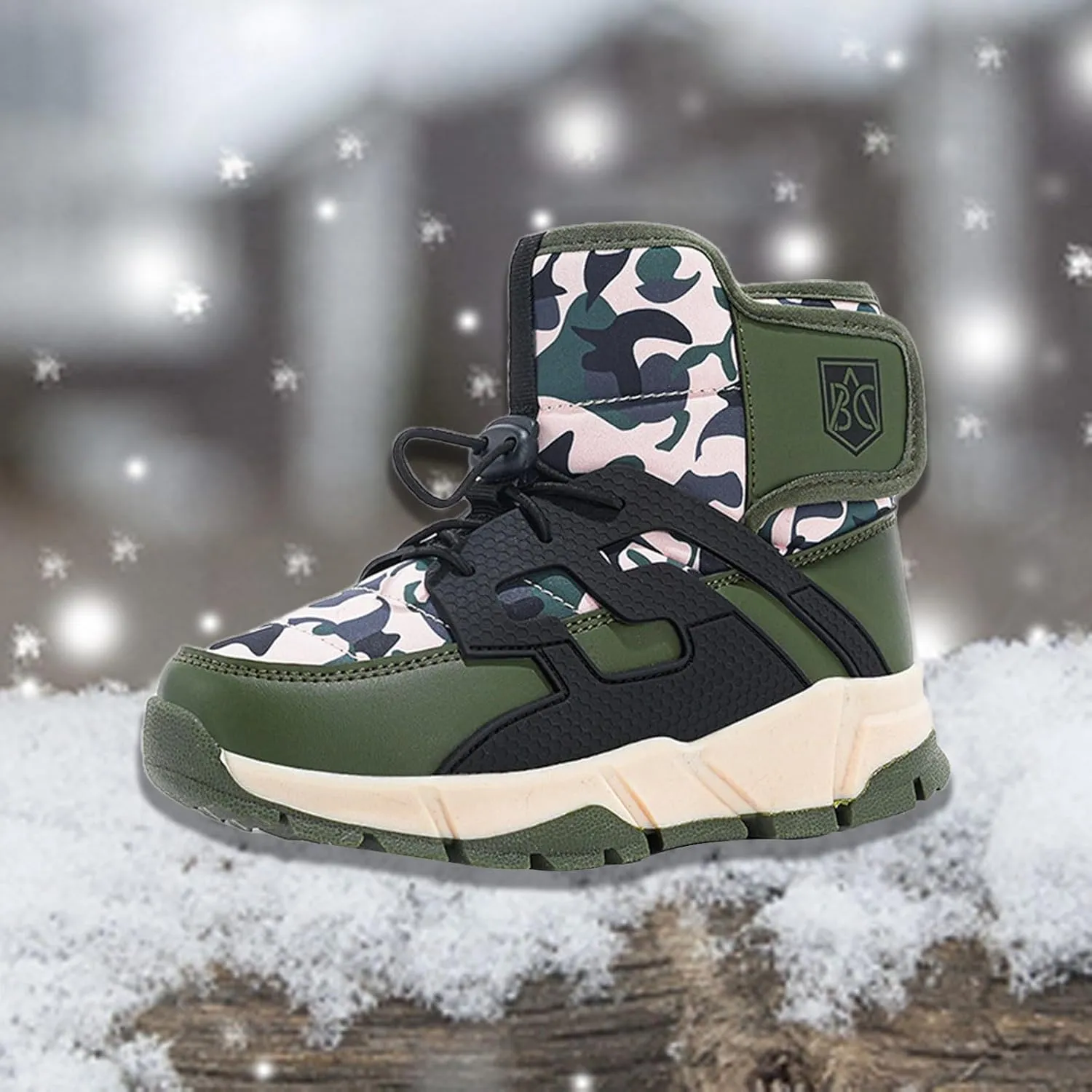 Boys Girls Snow Boots Waterproof Non Slip Outdoor Winter Shoes for Toddler Kids Wide Toe Box Warm Boots