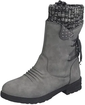 Cathalem Mid Calf Boots for Women Mid Calf Dress Boots Biker Motorcycle Riding Boots Women For Women Womens Winter Boots