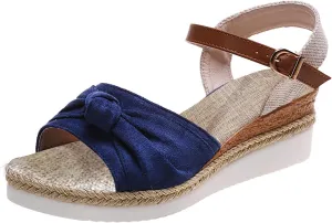 Cathalem Orthopedic Sandals for Women Espadrille Platform Sandals Women Fashion Casual Ankle Strap Wedge Heels