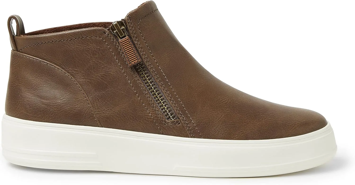 Dearfoams Women's Original Comfort Val Side Zip Wedge Sneaker