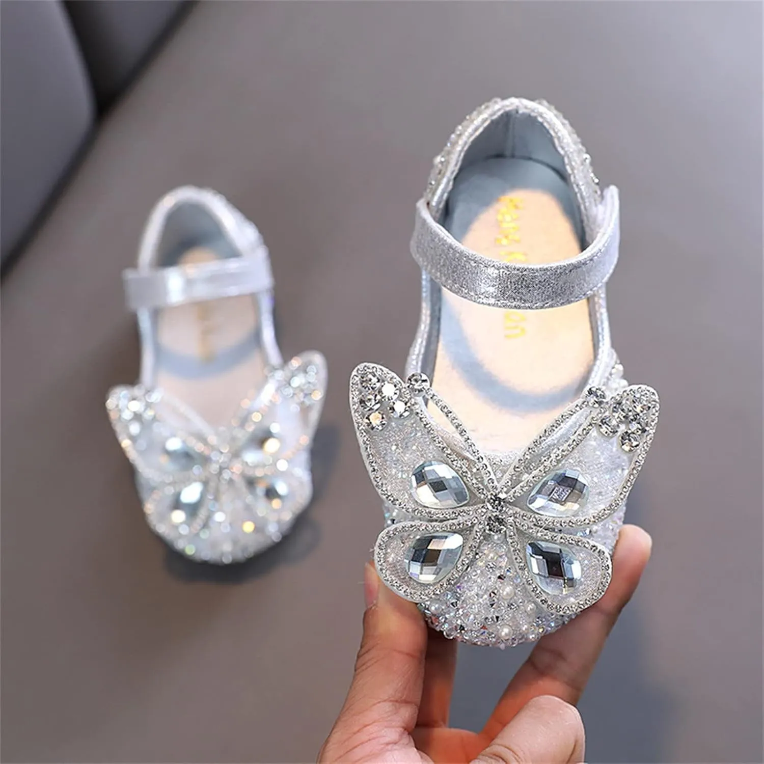 Fashion Spring and Summer Children Dance Shoes Girls Dress Performance Princess Shoes Rhinestone Pearl Booties Size 4 (Silver, 3-3.5 Years Toddler)