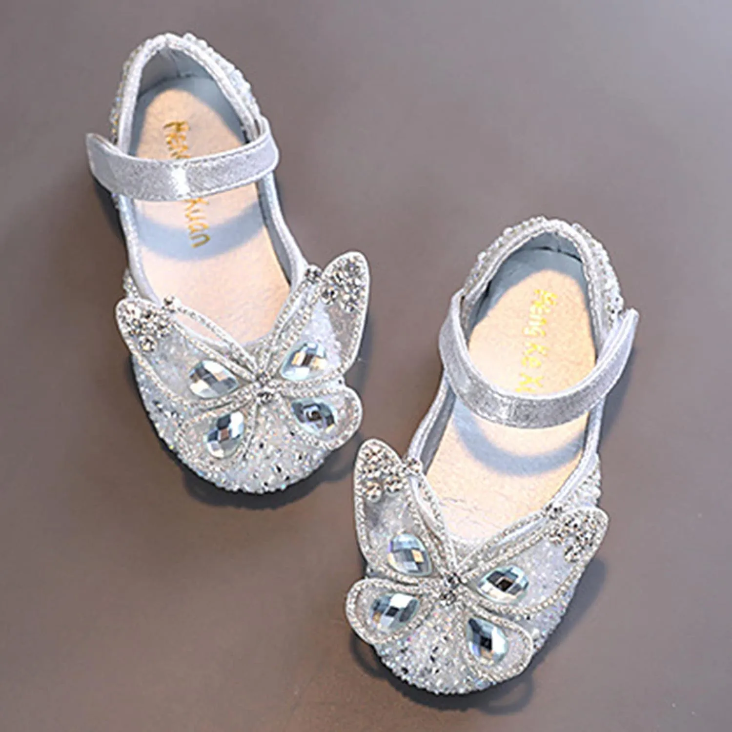 Fashion Spring and Summer Children Dance Shoes Girls Dress Performance Princess Shoes Rhinestone Pearl Booties Size 4 (Silver, 3-3.5 Years Toddler)