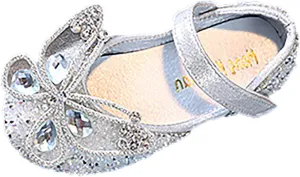 Fashion Spring and Summer Children Dance Shoes Girls Dress Performance Princess Shoes Rhinestone Pearl Booties Size 4 (Silver, 3-3.5 Years Toddler)