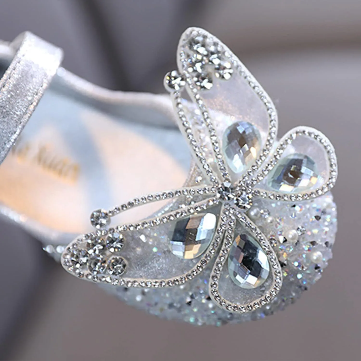 Fashion Spring and Summer Children Dance Shoes Girls Dress Performance Princess Shoes Rhinestone Pearl Booties Size 4 (Silver, 3-3.5 Years Toddler)