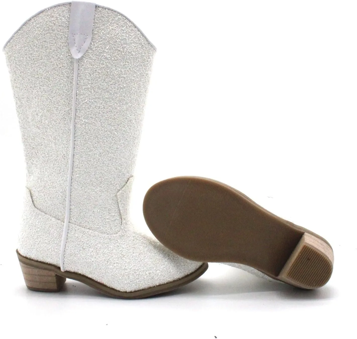 Girls Sequin Sparkly Cowboy Boots Kids hinestone Glitter Low Heel Wedding Dress Booties Western Girls Boots Wedge Heel