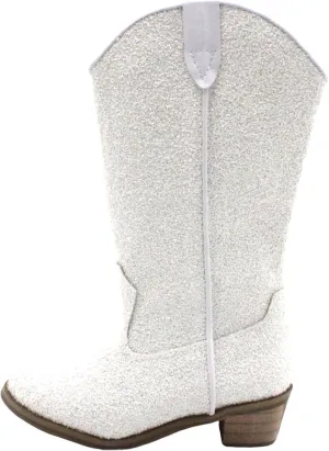 Girls Sequin Sparkly Cowboy Boots Kids hinestone Glitter Low Heel Wedding Dress Booties Western Girls Boots Wedge Heel