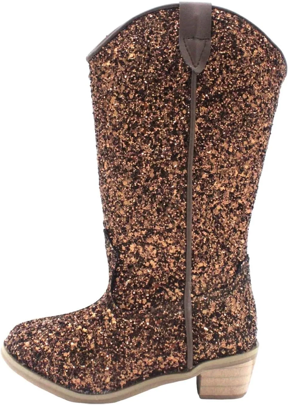 Girls Sequin Sparkly Cowboy Boots Kids hinestone Glitter Low Heel Wedding Dress Booties Western Girls Boots Wedge Heel