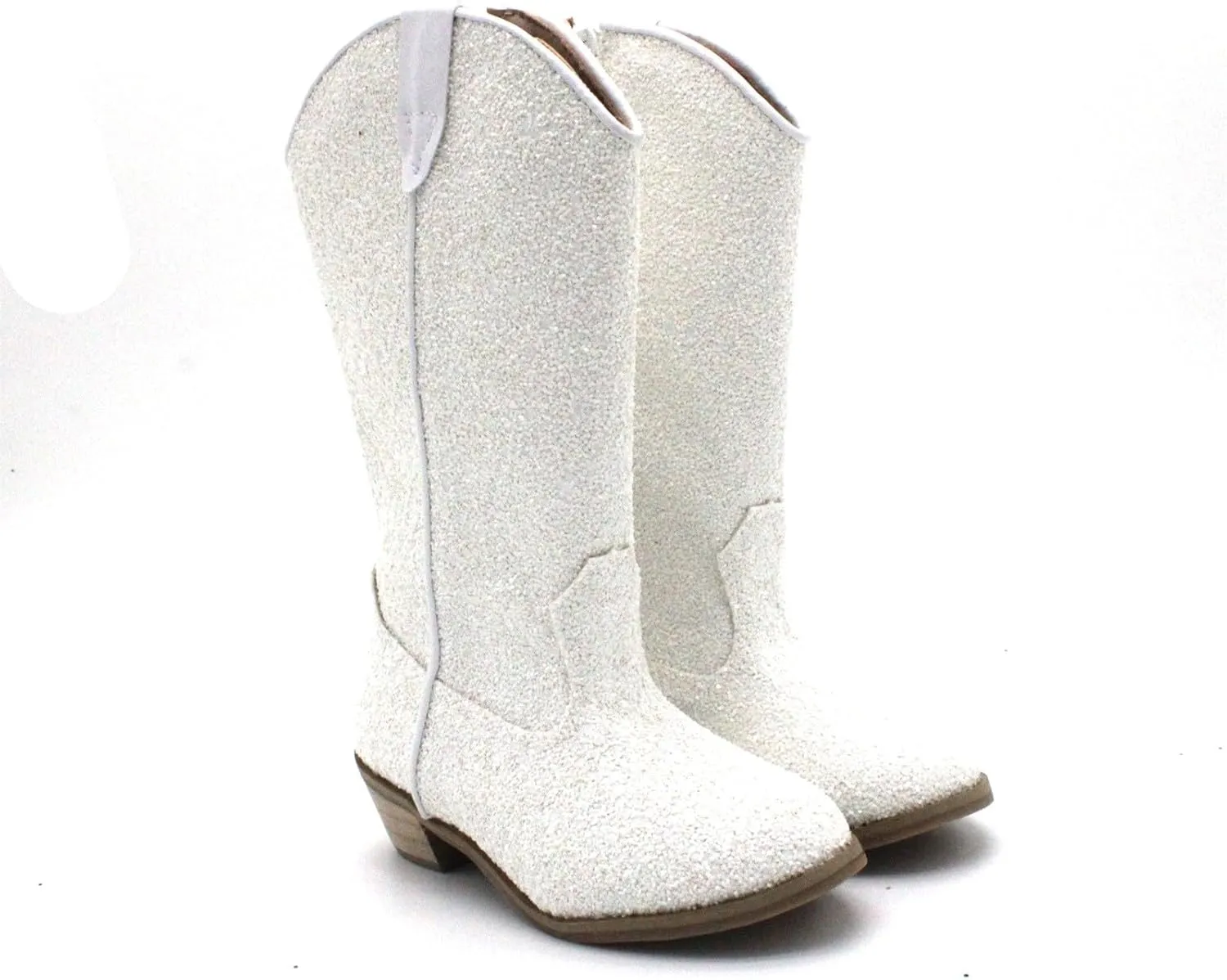 Girls Sequin Sparkly Cowboy Boots Kids hinestone Glitter Low Heel Wedding Dress Booties Western Girls Boots Wedge Heel