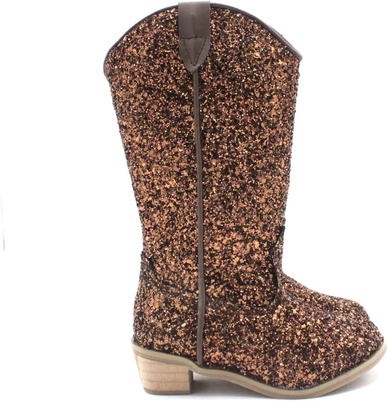 Girls Sequin Sparkly Cowboy Boots Kids hinestone Glitter Low Heel Wedding Dress Booties Western Girls Boots Wedge Heel