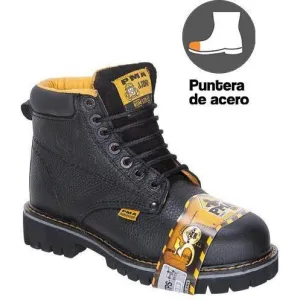 HAMMER  MU036S  Work Boots 6"  BLACK  Heavy Duty Leather Steel Toe, Ankle-High, Track  Durable Rubber Outsole