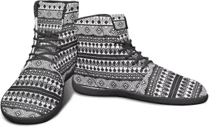 High Top Tribal Ethnic Design Barefoot Running Shoes for Men Grounded Footwear Wide Toe Box Gym Shoes Casual Mens Shoes