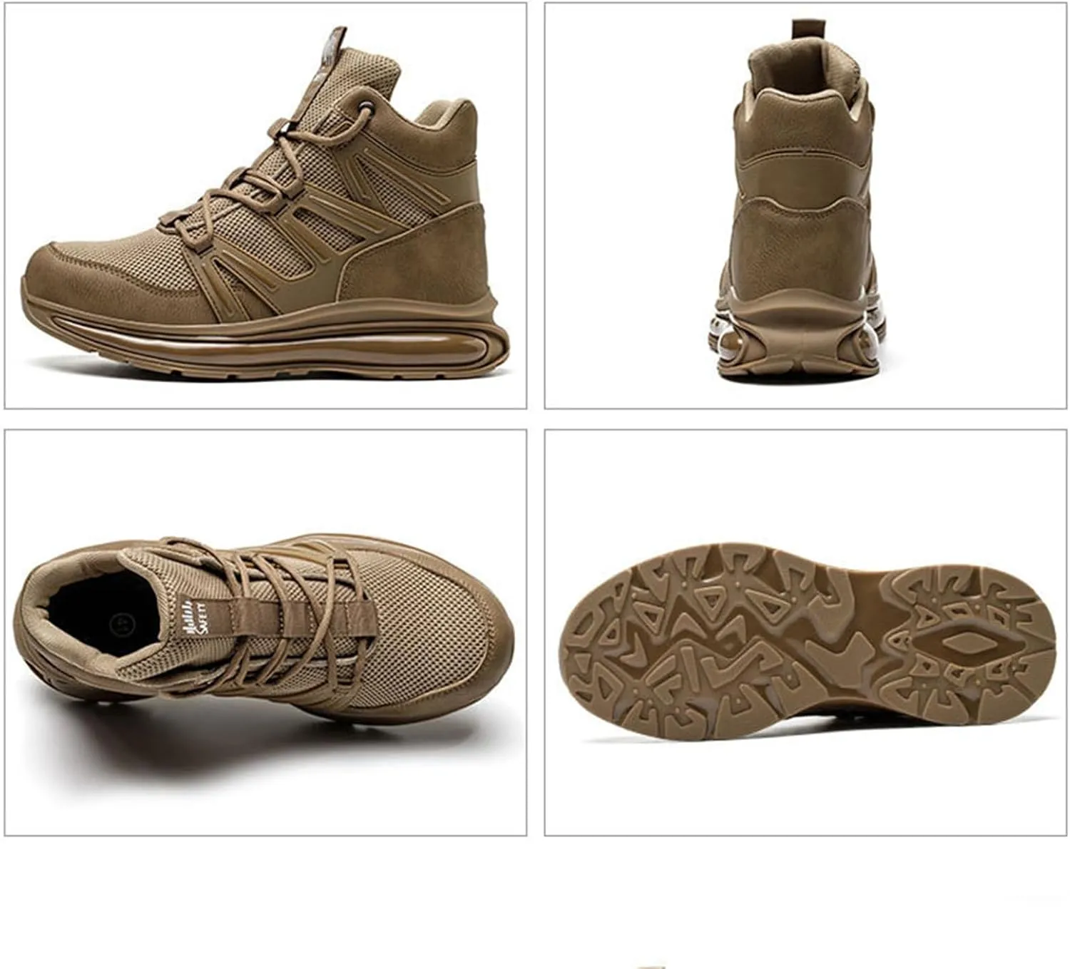 JiuQing Steel Toe Boots Lightweight Safety Industrial Boots Mens Air Cushion Work Sneaker Non-Slip Comfortable