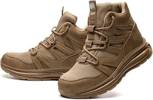 JiuQing Steel Toe Boots Lightweight Safety Industrial Boots Mens Air Cushion Work Sneaker Non-Slip Comfortable