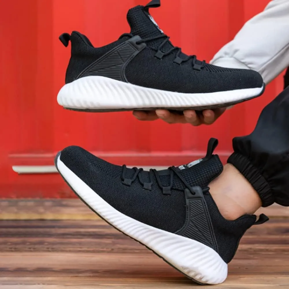 Lightweight Work Safety Sneakers,Work Shoes Provides a Comfortable, Breathable, Long-Term Foot Experience with Flying Woven Upper Material,