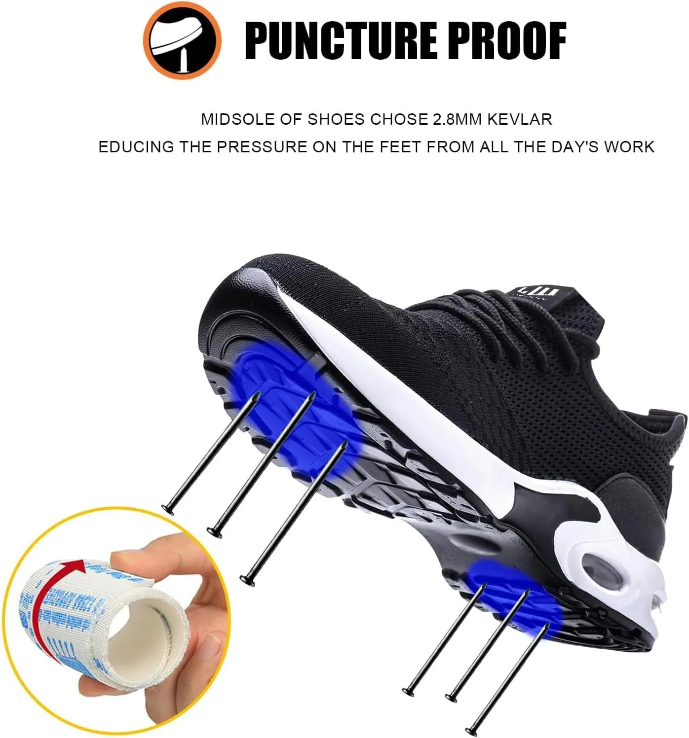 LIWEGHT Steel Toe Shoes for Women Lightweight Safety Shoes Women Comfortable Composite Steel Toe Sneakers Indestructible Shoes