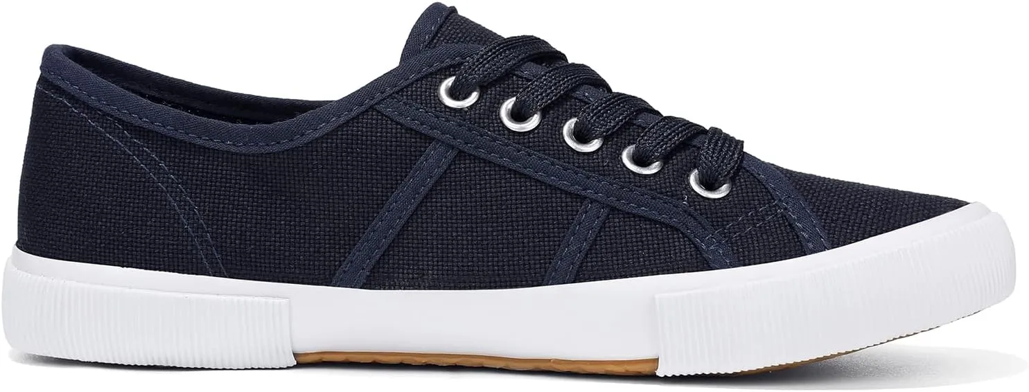 Luffymomo Women's Casual Canvas Shoes Comfortable Low Top Walking Shoes Classic Lightweight Lace-Up Fashion Sneakers
