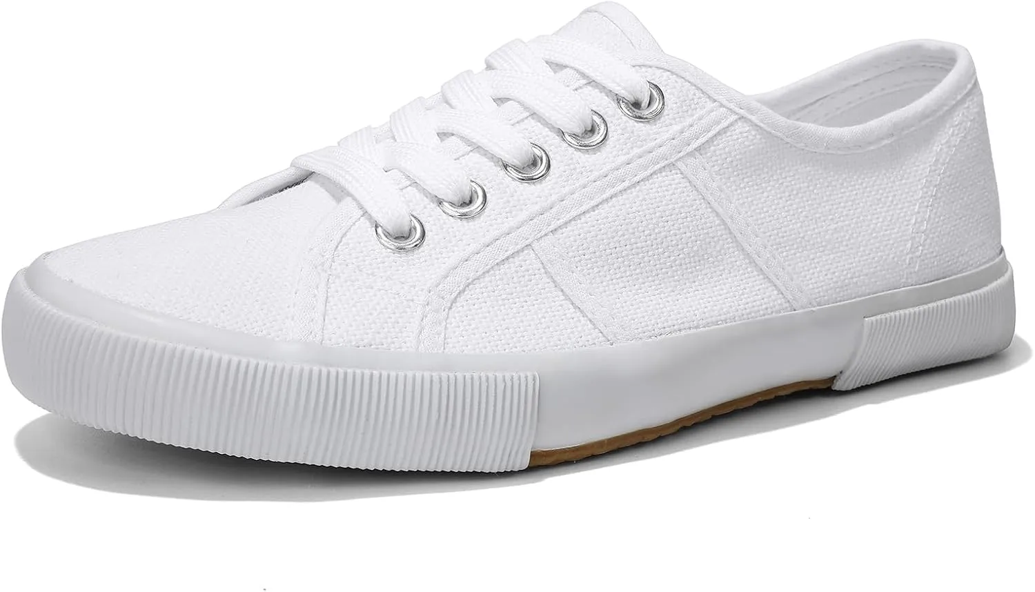 Luffymomo Women's Casual Canvas Shoes Comfortable Low Top Walking Shoes Classic Lightweight Lace-Up Fashion Sneakers