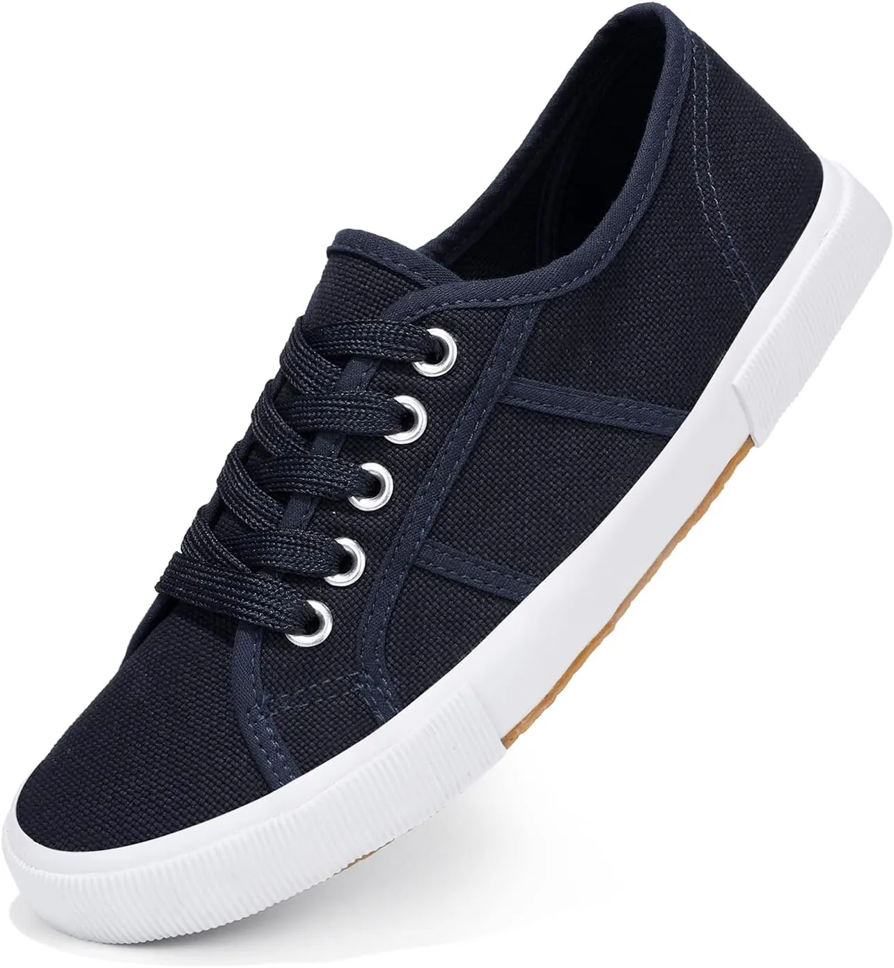 Luffymomo Women's Casual Canvas Shoes Comfortable Low Top Walking Shoes Classic Lightweight Lace-Up Fashion Sneakers