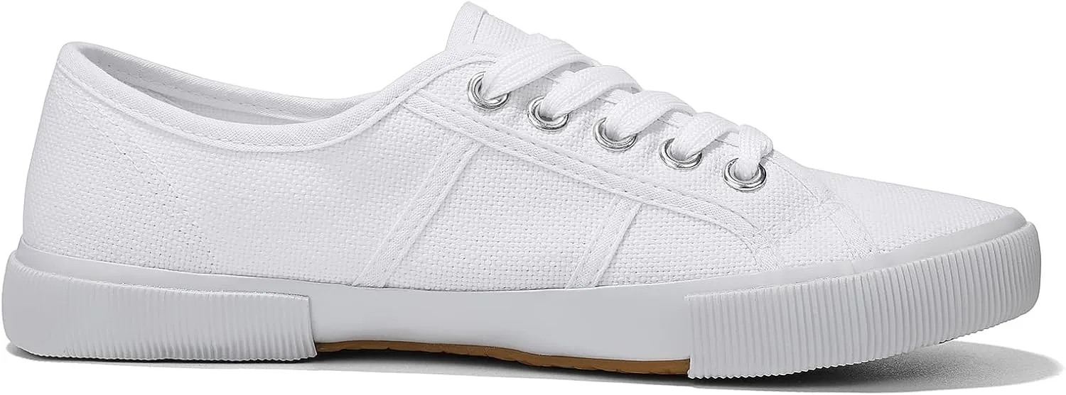 Luffymomo Women's Casual Canvas Shoes Comfortable Low Top Walking Shoes Classic Lightweight Lace-Up Fashion Sneakers