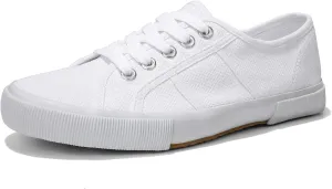 Luffymomo Women's Casual Canvas Shoes Comfortable Low Top Walking Shoes Classic Lightweight Lace-Up Fashion Sneakers