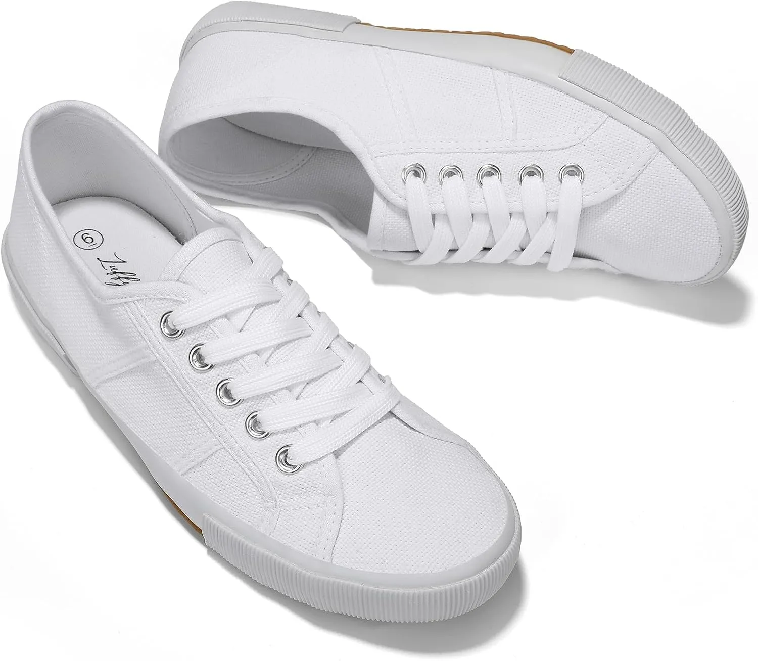 Luffymomo Women's Casual Canvas Shoes Comfortable Low Top Walking Shoes Classic Lightweight Lace-Up Fashion Sneakers