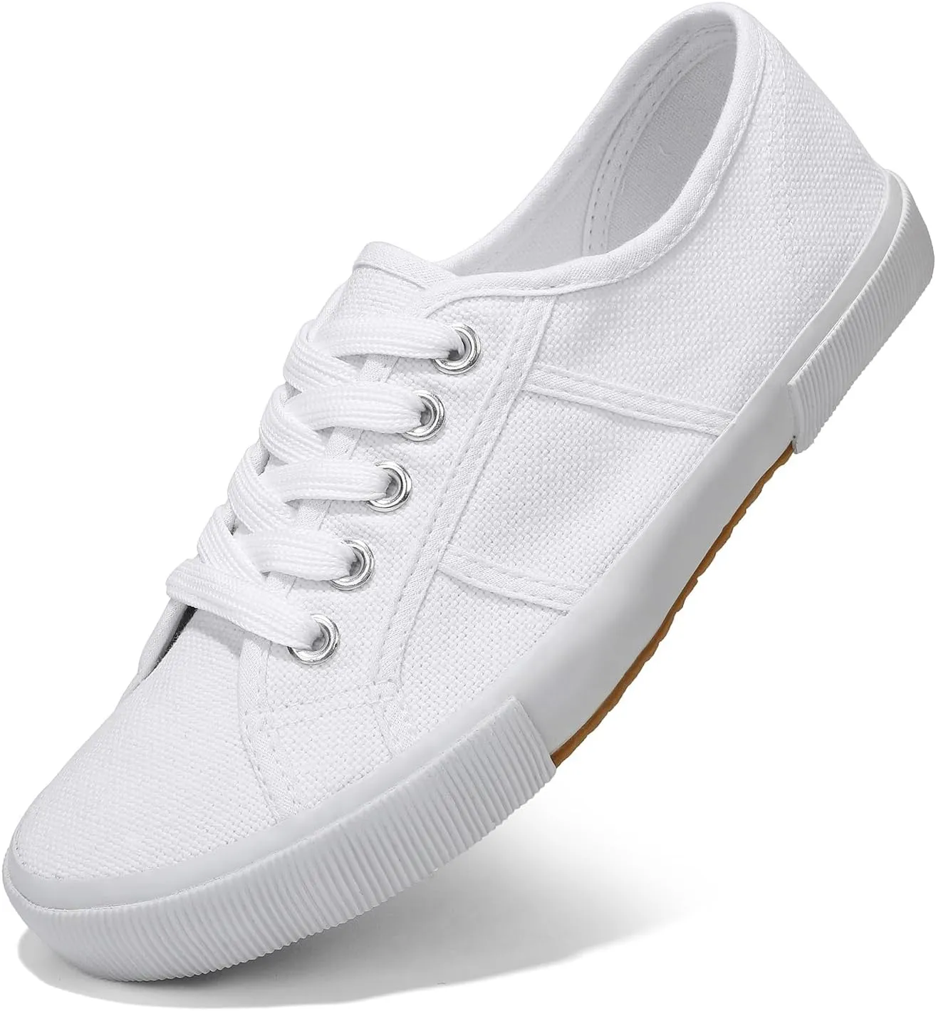 Luffymomo Women's Casual Canvas Shoes Comfortable Low Top Walking Shoes Classic Lightweight Lace-Up Fashion Sneakers