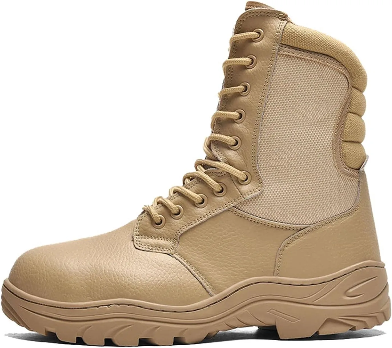 Mens Plus Size Steel Toe Boots, Wide Comfortable Breathable Leather Anti-Smash and Anti-Puncture Work Construction Boots, Indestructible Non-slip Safety Work Boot, for Warehouse