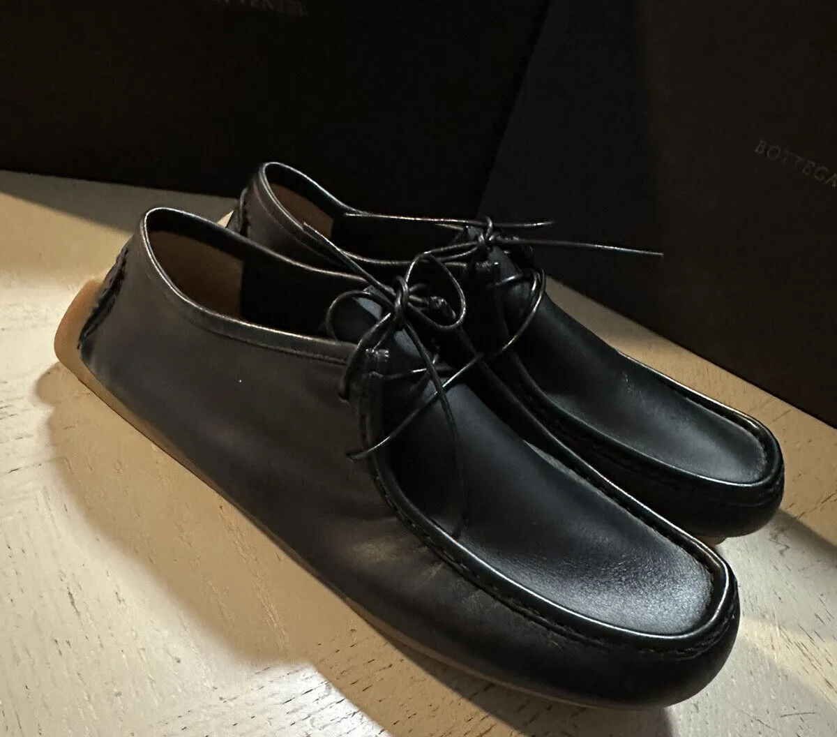 New $760 Bottega Venetta Men Leather Driver Loafers Shoes Black 11 US/44 Eu