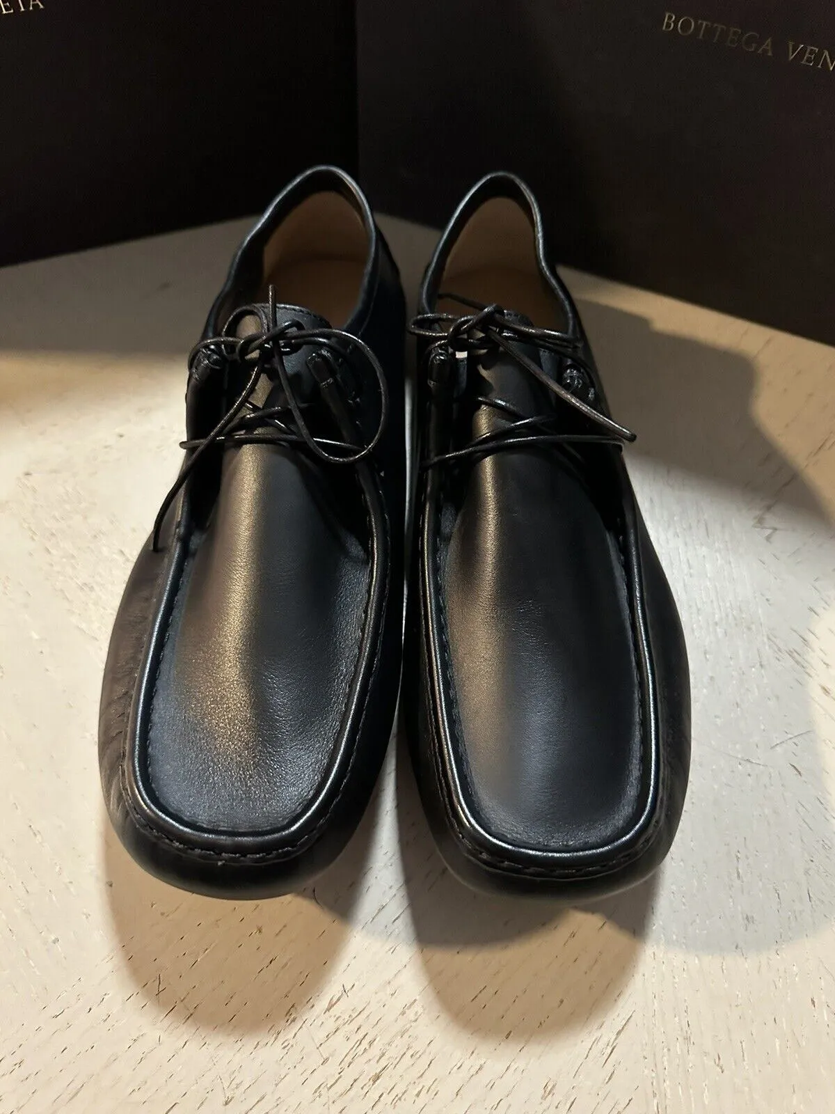 New $760 Bottega Venetta Men Leather Driver Loafers Shoes Black 11 US/44 Eu