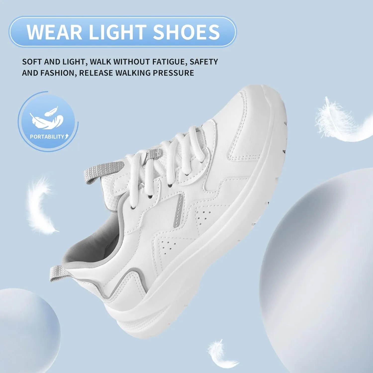 Non Slip Work Shoes Women Food Service-Lightweight and Comfortable Lace Up Shoe Suitable for Restaurants and Crew Work