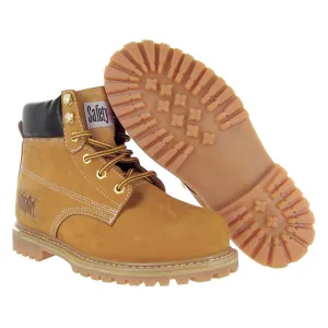 Steel Toe Boots for Women - Tan-11M | Waterproof Work Boots for Women Steel Toe Boots | Slip Resistant Work Shoes for Women | Lightweight Nubuck Leather for Comfort and Style