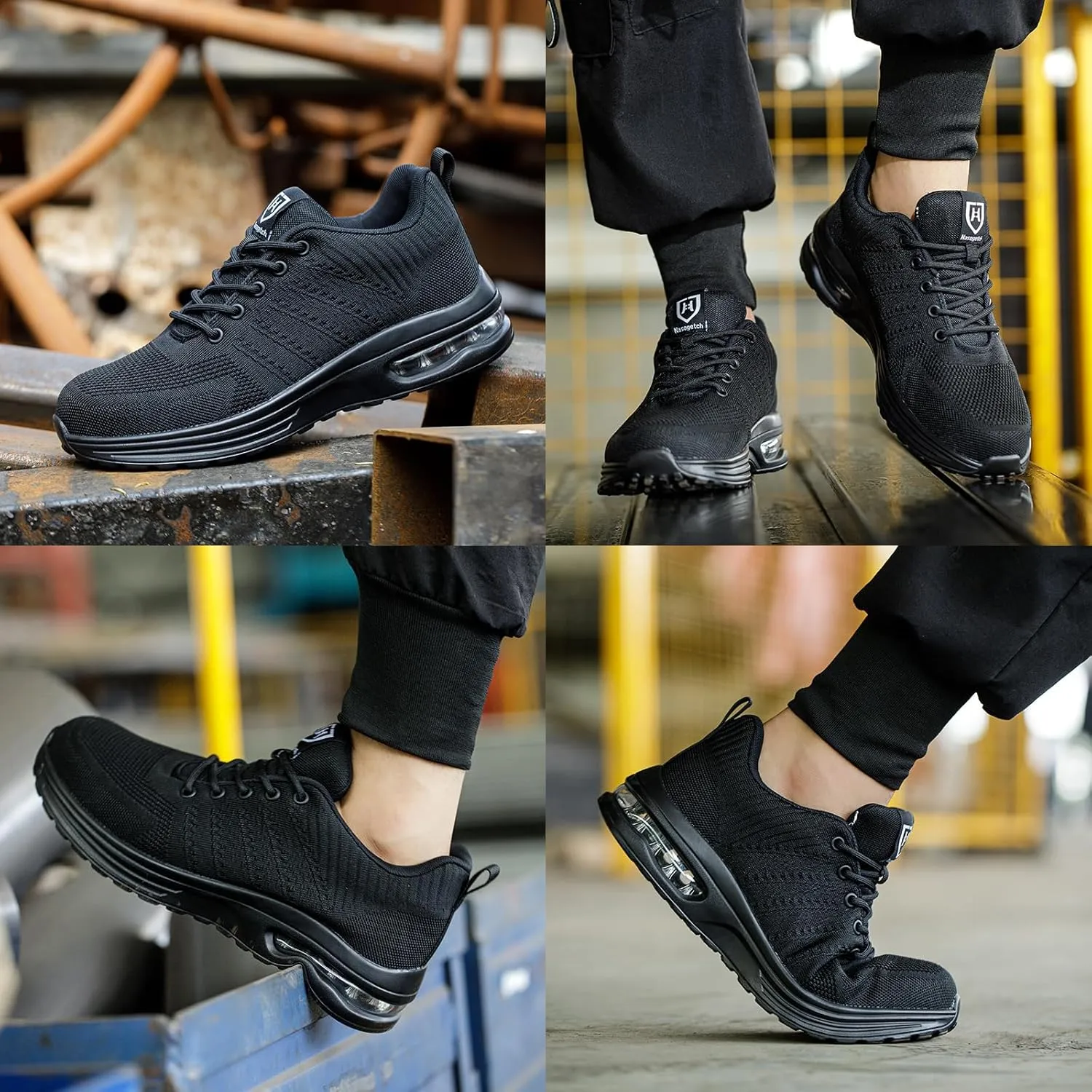 Steel Toe Shoes for Men Women Lightweight Comfortable Work Shoes Indestructible Slip Resistant Safety Shoes for Construction