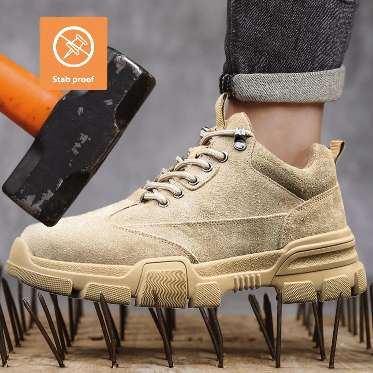 Steel Toe Shoes for Men Women,Indestructible Work Shoes Lightweight Comfortable Safety Work Shoes for Men Women,Indestructible Work Boots for Men