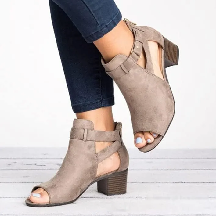 UOQAPRE Women's Chunky Heeled Sandals Ankle Strap Block Dress Pumps Shoes Summer Open Toe Low Heeled Party Sandals for Women
