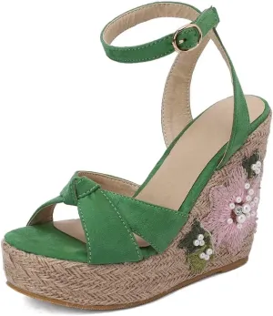 Wedge Summer Shoes Sandals For Women Platform Flip Flops Fashion Knitted Casual Party Shoes Female Large Size