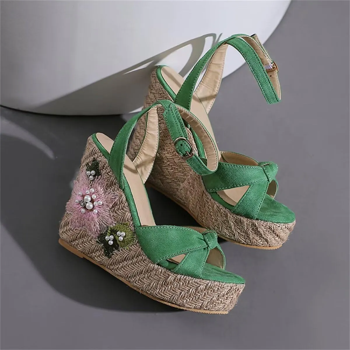 Wedge Summer Shoes Sandals For Women Platform Flip Flops Fashion Knitted Casual Party Shoes Female Large Size