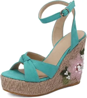 Wedge Summer Shoes Sandals For Women Platform Flip Flops Fashion Knitted Casual Party Shoes Female Large Size