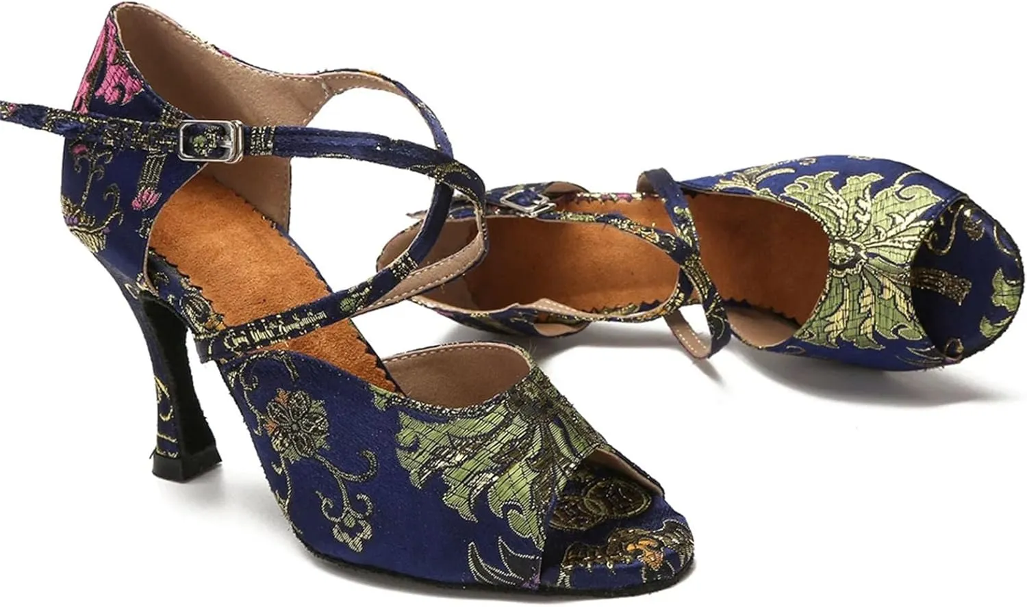 Women's Latin Dance Training Shoes - Tango Salsa Rumba Ballroom Heels, 10CM/3.9Inch Heel Height