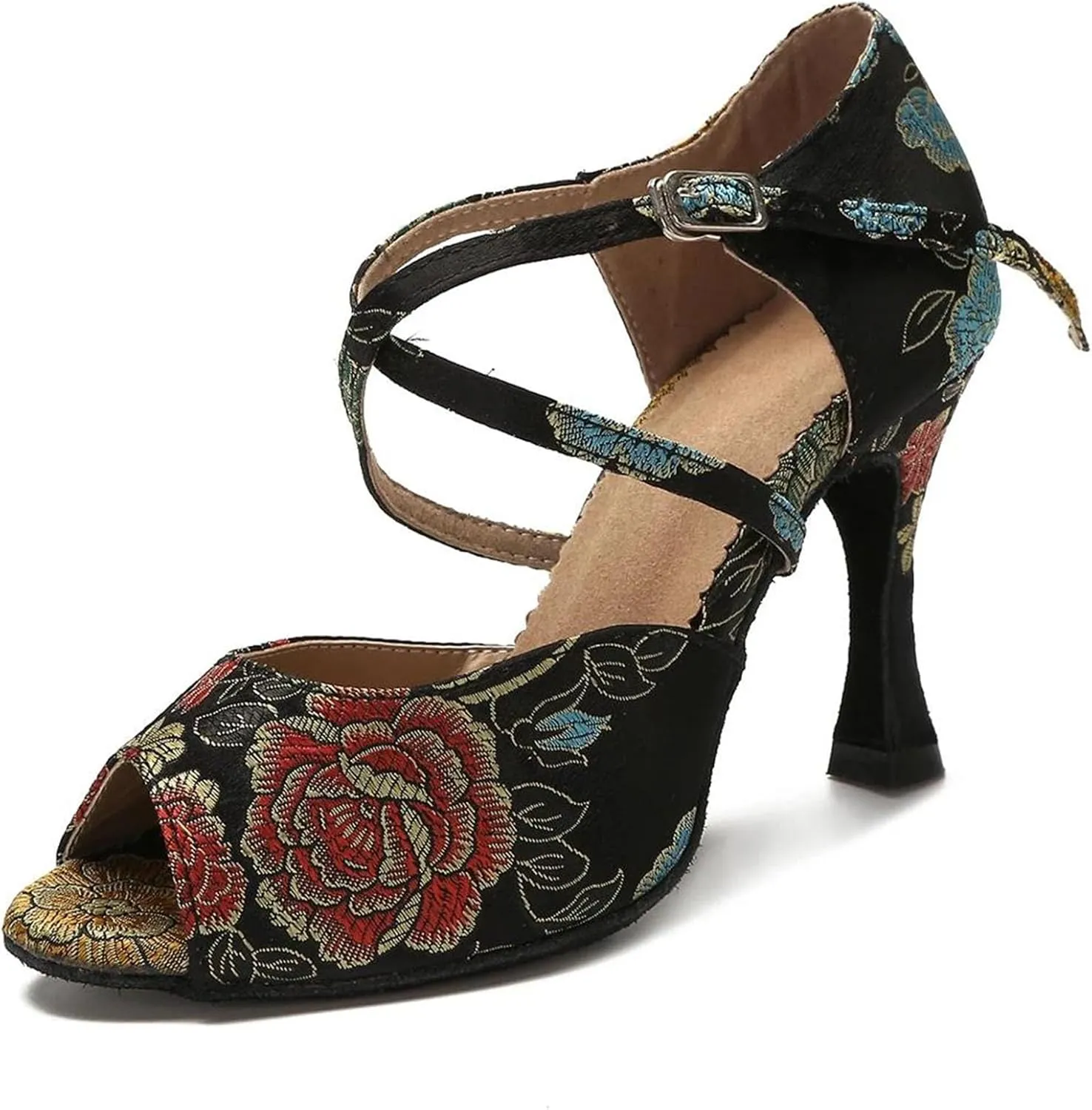 Women's Latin Dance Training Shoes - Tango Salsa Rumba Ballroom Heels, 10CM/3.9Inch Heel Height