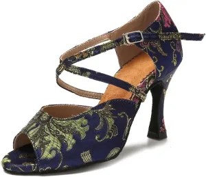 Women's Latin Dance Training Shoes - Tango Salsa Rumba Ballroom Heels, 10CM/3.9Inch Heel Height