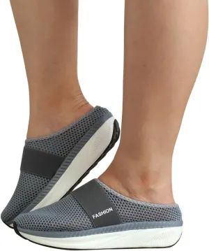 Womens Walking Shoes Orthopedic Slip-On Loafers Wide Fit Knit Breathable Mesh Non-Slip Platform Flat Boat Shoes